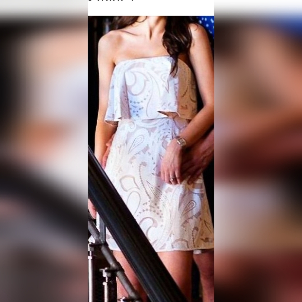 BCBG strapless lace mini dress